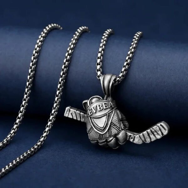 Fashion Ice Hockey Gloves Sticks Pendants Stainless Steel Men's Punk Necklaces High-end Couples Casual Sports Party Jewelry