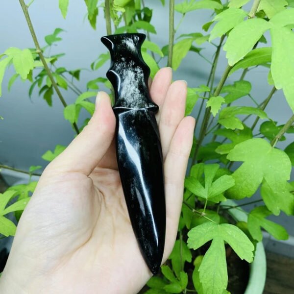 Obsidian Knife –  Black Obsidian Crystals  Polishing Stone Crystal Dagger for Spiritual Healing and Protection