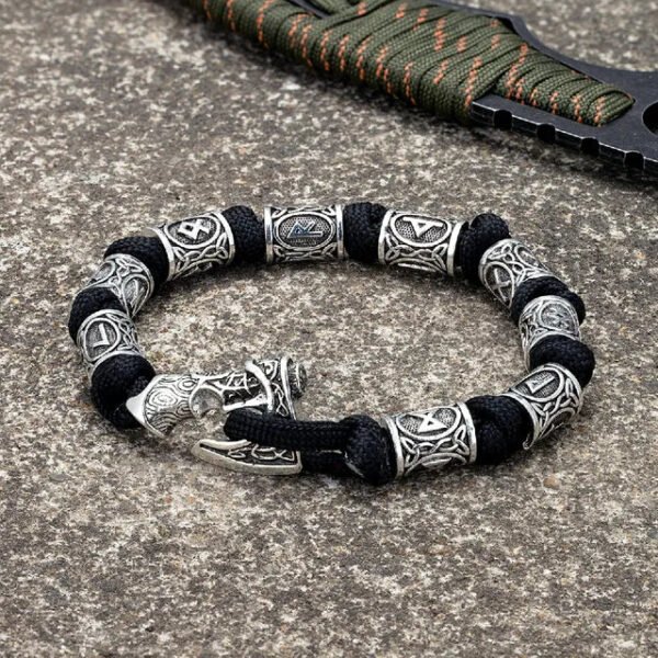 Norse Vikings Axes Wrap Bracelets Men Mjolnir Hammer Camping Paracord Survival Rope Wristband Amulet Handmade Male Jewelry Gifts