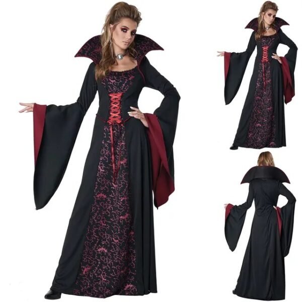 Women'S Halloween costume disfraz Halloween dress Flared Sleeve halloween Costumes dress Witch Vampire Gothic Cosplay