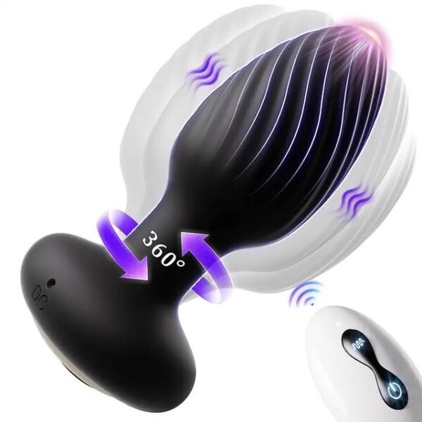 360 Rotation Vibrating Anal Plug 7 Speeds Remote Control Butt Plug Vibrator Prostate Massage Buttplug Sex Toys For Men Women