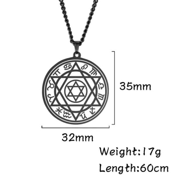Talisman Seal Solomon Six-pointed Star 12 Constellation Pendant Hexagram Stainless Steel Necklaces