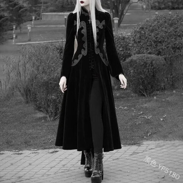 Renaissance Victorian Woman Jacket Medieval Steampunk Lace Coat Vintage Gothic Tuxedo Long Coat Halloween Costumes for Women