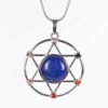 New Natural Stone Hexagram Pendant Necklace Spiritual Star of David Healing Chakra Beads Fashion Jewelry