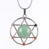 New Natural Stone Hexagram Pendant Necklace Spiritual Star of David Healing Chakra Beads Fashion Jewelry