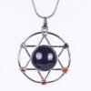 New Natural Stone Hexagram Pendant Necklace Spiritual Star of David Healing Chakra Beads Fashion Jewelry
