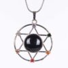 New Natural Stone Hexagram Pendant Necklace Spiritual Star of David Healing Chakra Beads Fashion Jewelry