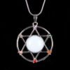 New Natural Stone Hexagram Pendant Necklace Spiritual Star of David Healing Chakra Beads Fashion Jewelry