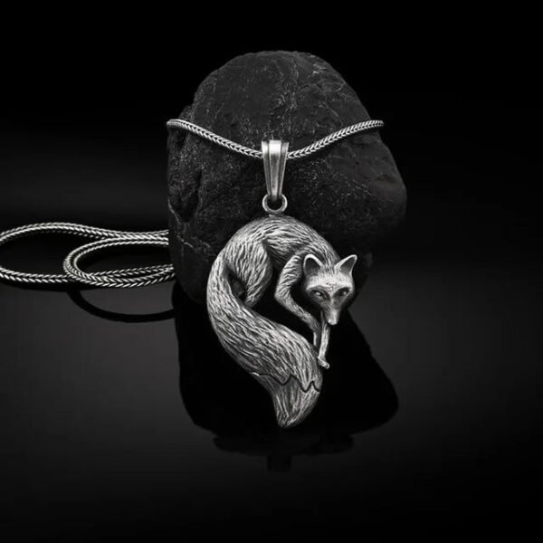 Punk Men's Wolf Head Lion Bear Fox Pure Tin Pendant Necklace Hip Hop Retro Animal Collar Chain Birthday Party Jewelry Gift