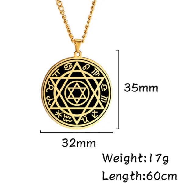 Talisman Seal Solomon Six-pointed Star 12 Constellation Pendant Hexagram Stainless Steel Necklaces