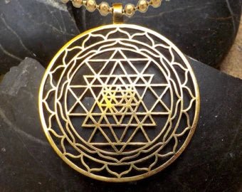 Sri Yantra pendant Silver plated necklaces & pendants for women