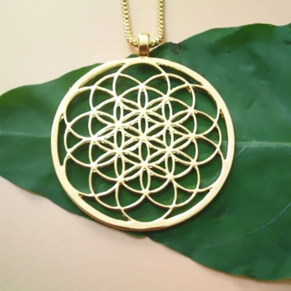 Seed Of Life Necklace Geometric Pendant Sacred Geometry Flower of life necklaces & pendants With 60 cm box chain for women
