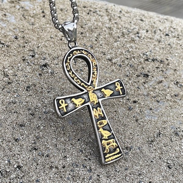 Vintage Egyptian Patronus Eye Of Horus Pendant Necklace Men Women Stainless Steel Cross Necklace Chain Amulet Jewelry Wholesale - Necklace