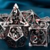DND Metal Dice Set Dungeon and Dragon Gifts Hollow D&D Dice Set RPG Large Polyhedral Dice Role Playing Dice D20 D12 D8 D6