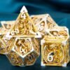 DND Metal Dice Set Dungeon and Dragon Gifts Hollow D&D Dice Set RPG Large Polyhedral Dice Role Playing Dice D20 D12 D8 D6