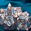 DND Metal Dice Set Dungeon and Dragon Gifts Hollow D&D Dice Set RPG Large Polyhedral Dice Role Playing Dice D20 D12 D8 D6