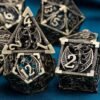 DND Metal Dice Set Dungeon and Dragon Gifts Hollow D&D Dice Set RPG Large Polyhedral Dice Role Playing Dice D20 D12 D8 D6