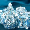 DND Metal Dice Set Dungeon and Dragon Gifts Hollow D&D Dice Set RPG Large Polyhedral Dice Role Playing Dice D20 D12 D8 D6