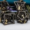 DND Metal Dice Set Dungeon and Dragon Gifts Hollow D&D Dice Set RPG Large Polyhedral Dice Role Playing Dice D20 D12 D8 D6
