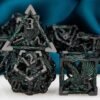 DND Metal Dice Set Dungeon and Dragon Gifts Hollow D&D Dice Set RPG Large Polyhedral Dice Role Playing Dice D20 D12 D8 D6