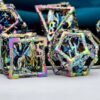 DND Metal Dice Set Dungeon and Dragon Gifts Hollow D&D Dice Set RPG Large Polyhedral Dice Role Playing Dice D20 D12 D8 D6