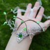 Handmade Forest Woodland Elf Hair Tiara Butterfly Deer Twig Branch Leaves Hair Crowns Fairycore Elvens Hair Jewelry for women
