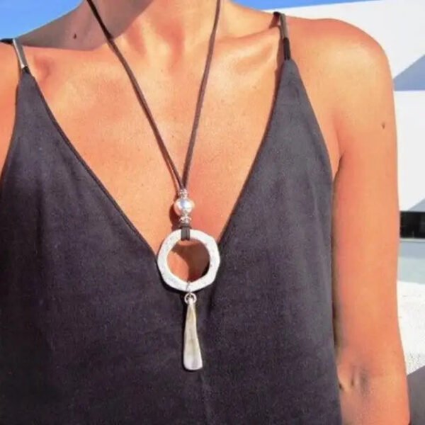 long pendant necklace Bohemian necklace, feather necklace, leaf pendant, bohemian jewelry, leather necklaces