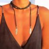 long pendant necklace Bohemian necklace, feather necklace, leaf pendant, bohemian jewelry, leather necklaces