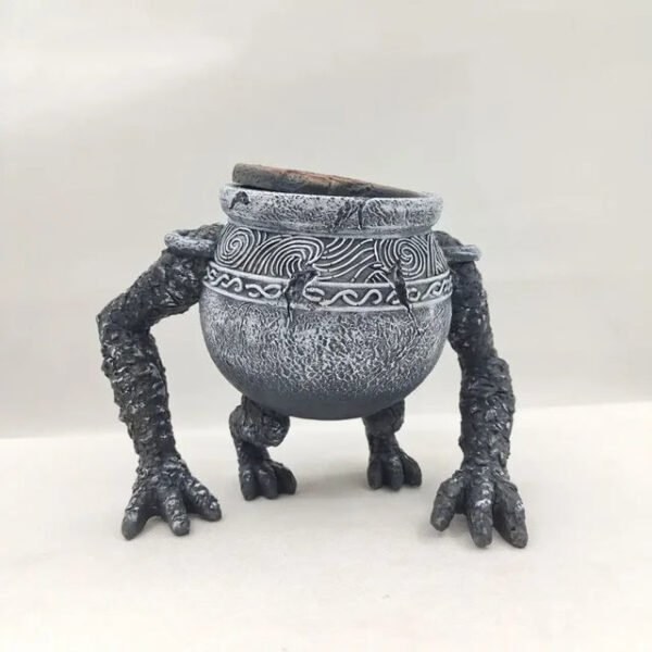 Figure Statue Anime Peripheral Pot Boy Warrior Pot Holding Arms Toys Resin Ashtray Collection Gifts