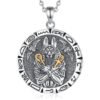 Egyptian Anubis Amulet Necklace Ankh Cross Amulet Pendant
