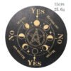 15cm Wood Black Round Witchcraft Altar Butterfly Board Meditation Cube Moon Phase Pendulum Game Magical Divination Planchette - Charms