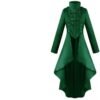 Women Medieval Victorian Costume Tuxedo Tailcoat Gothic Steampunk Trench Irregular Hem Vintage Frock Outfit Coat Spring Fall