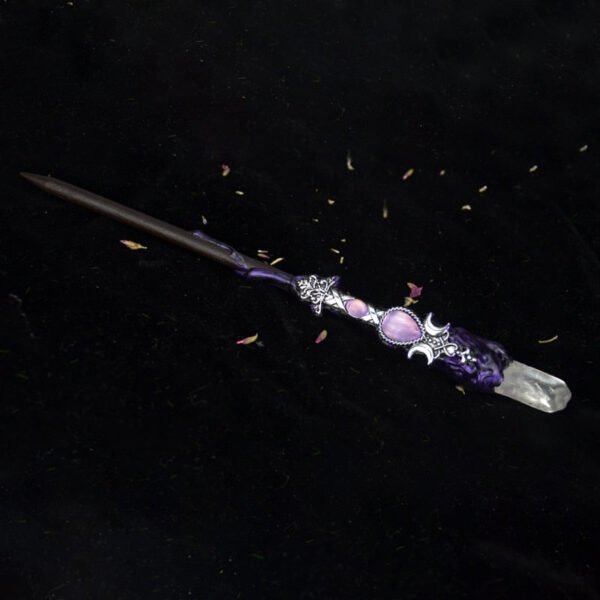 Pagan Witch Altar Adornment Wand For Wicca Fans Mysterious Quartz Power Magic Witch Wands Elf Cane