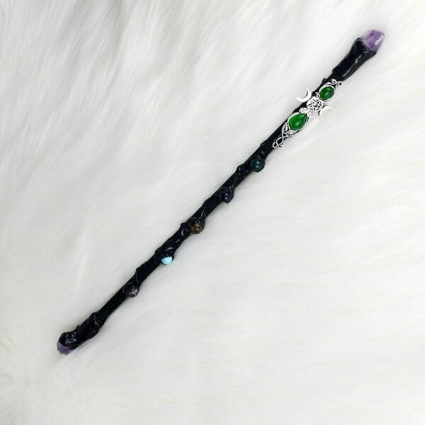 Magic Spell Witch Magic Fairy Wand Crystal Triple Crescent Moon Ritual Tool Altar Adornment Banish Evil Wicca Gift
