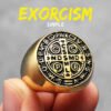 Sacred Guardian: Saint Benedict Exorcism Amulet Men's Ring - Channel Divine Protection