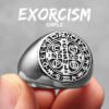 Sacred Guardian: Saint Benedict Exorcism Amulet Men's Ring - Channel Divine Protection
