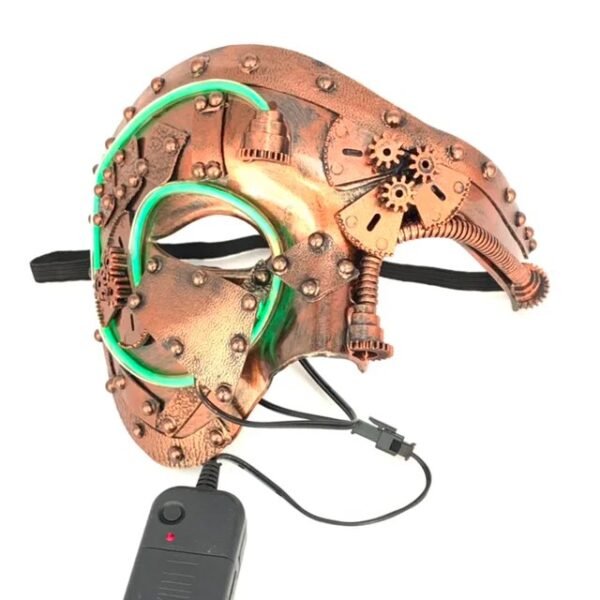 Steampunk Masquerade Ghost Cosplay Mask Mechanical Equipment Half Face Halloween costume Christmas party accessories Adult Gift