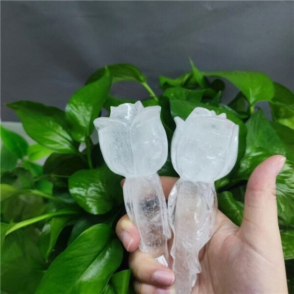 12-15cm Rose Quartz Amethyst Rose Carvings Natural Beautiful Healing Crystal Roses For Wedding Gift Wr - Stones