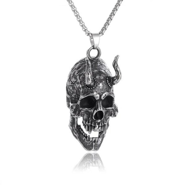 Vintage Gothic Hell Reaper Scythe Pendant Mystical Demon Necklace for Men Personality Punk Halloween Trend Jewelry