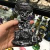 Resin Mushroom Tree Owl Figurine Statue Crystal Sphere Holder Ball Stand Display Base Sculpture