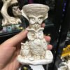 Resin Mushroom Tree Owl Figurine Statue Crystal Sphere Holder Ball Stand Display Base Sculpture
