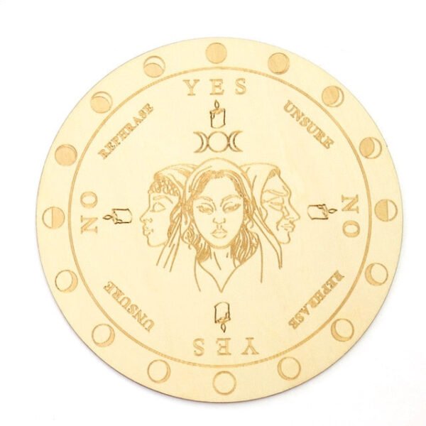 15cm Wood Black Round Witchcraft Altar Butterfly Board Meditation Cube Moon Phase Pendulum Game Magical Divination Planchette - Charms