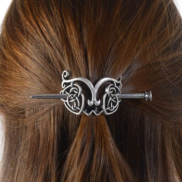 Viking Dragon Hair Hairpins Clips- Norse Celtic Knot Hair Accessories Hair Slide Hair Barrettes Irish Hair Decor for Long Hair Jewelry Braids Hair Stick With Dragon Design (AN-C1)