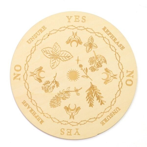 15cm Wood Black Round Witchcraft Altar Butterfly Board Meditation Cube Moon Phase Pendulum Game Magical Divination Planchette - Charms