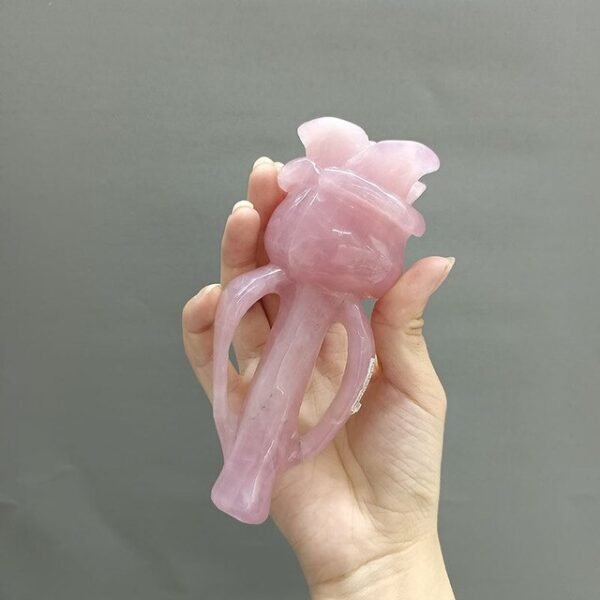 12-15cm Rose Quartz Amethyst Rose Carvings Natural Beautiful Healing Crystal Roses For Wedding Gift Wr - Stones