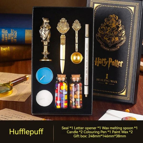 Magic Schools Wax Seal Stamp Set European British Feather Fountain Pen Wax Pellets Children's Day Gift Stamps for Scrapbooking