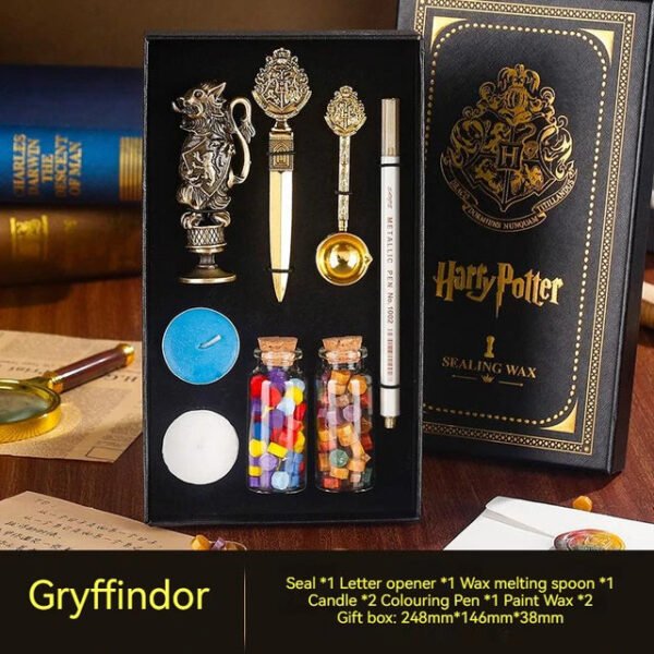 Magic Schools Wax Seal Stamp Set European British Feather Fountain Pen Wax Pellets Children's Day Gift Stamps for Scrapbooking