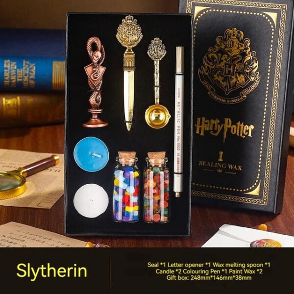 Magic Schools Wax Seal Stamp Set European British Feather Fountain Pen Wax Pellets Children's Day Gift Stamps for Scrapbooking