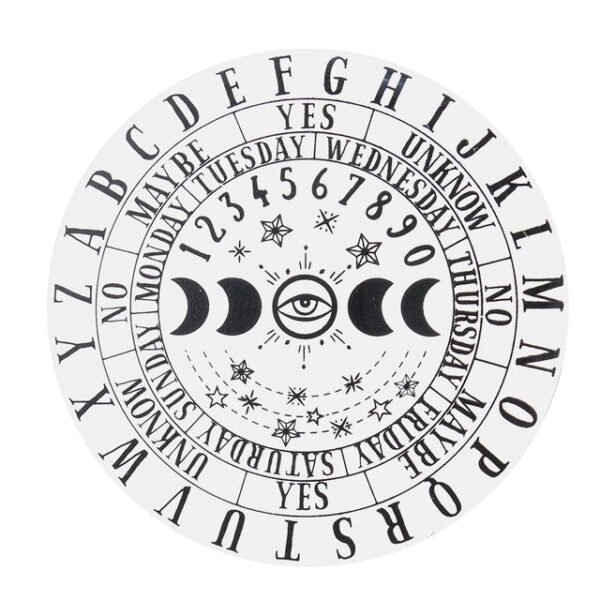 15cm Wood Black Round Witchcraft Altar Butterfly Board Meditation Cube Moon Phase Pendulum Game Magical Divination Planchette - Charms