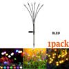 2pcs6/8/10 Lights Solar Lawn Lamp Garden Lamp, LED Wind-driven Firefly Ground Plug Lamp, Garden Ramadan Decoration Festival Lamp